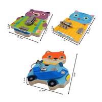 Sturdy Wood Construction Wooden Lock Toy Polished Splinter-Splinter-Resistant Edges Educational Board & Safe Creature Busy Board Portable Design for Daycare