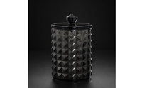 Qtip Holder Acrylic Vanity Organizer with Lid Diamond-Texture Swab Holder for Washroom Counter, Dressing Table