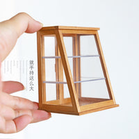 Wooden Dollhouse Accessory Narrow Mini Cake Cabinet Trapezoid Display Shelf M168