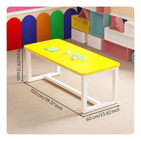 Kindergarten Learning Table Rounded Corners Preschool Art Desk Construction Preschool Learning Table Set for Young Children, School, Classroom, Home