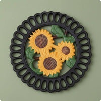 Cast Iron Trivet Heavy Duty Metal Heat Mat Rustic Finish