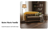 Nordic artistic dual-color Sofa Small Space suitable Upholstered Couch Retro and aesthetic Loveseat space-efficient Size for Apartment Dwellers, Design aficionados, Young Adults, Living Room, Lounge Area, Bedroom, Home Office