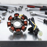 Copper-Wound Magneto Ignition Stator Replacement Motorcycle Stator Electrical Magneto Coil Compatible for DIY Riders, Engine Maintenance