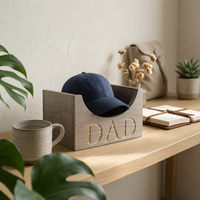 DAD Hat Box Decorative Wooden Baseball Cap Holder Long-Lasting for Dads