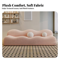 Wavy Settee Plump Cushioning Sofa Minimalist Look Couch for Apartment Dwellers, Interior Designers, Reception Area, Photo Studio, Small Space