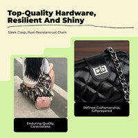 Mini quilted box bag with handle