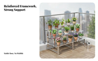 Indoor & Outdoor Use Multi-Tiered Flower Rack Floor-Standing Multi-Tiered Plant Stand Rustresistant Garden Accessory Space-Saving for Gardeners, Homeowners, Apartment Dwellers, Balcony, Patio, Living Room, Bedroom