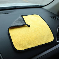 Thickened Car Drying Towel and Microfiber Cloths, Double Sided Towel with High Absorbency Coral Fleece, No Residue for Car Paint and Polishing