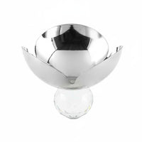 High-End Design Crystal Base Fruit Bowl Polished Finish Metal Pedestal Bowl Multi-Functional House Decoration for Dining Table