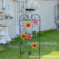 跨境铁艺喂鸟器攀爬花架绿萝月季花园草坪庭院装饰品爬藤架鸟浴盆