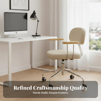 Molded Shell Chair with Casters Space-Saving Footprint Upholstered Vanity Chair with Casters Modern with Design Height