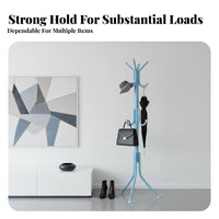 Unobstructedstanding Garment Holder Multi-Hook Design Home Furniture Easy