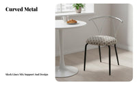 Upholstered Curvedrear Chair French Inspired Vanity Stool Soft Padded for Women