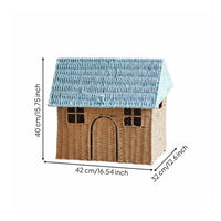 Paper Rope Storage Basket Decorative Woven House Storage Basket Youthful Room Design for Photo Prop, Playroom