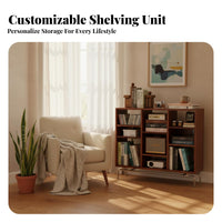 Low Sectional Cubby Shelf Multi-Functional Storage Single Piece Large Capacity Stable Frame for Apartment Dwellers, Home Office
