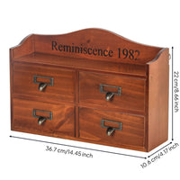 Wooden Drawer Cabinet Desk Organizer with Drawers Rustic Charm Compact