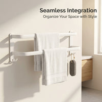 Towel Rack Wall Mounted with Multi-Tier Bar for Washroom and Shower Room, Space Aluminium Storage for Homeowners
