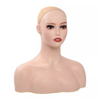 新款白人假发展示模特头欧美双肩仿真化妆头模 饰品支架Mannequin
