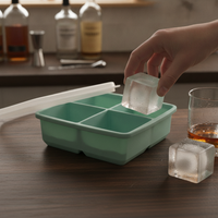 Silicone Ice Cube Tray for Whiskey and Cocktails, Large Square Ice Mold for Home Bar and Commercial Use