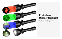 Zoomable Flashlight Aluminum Alloy Shell Multi-Color Lamp Flashlight RGBW Torch Fall Resistant Handheld Shine for Outdoor