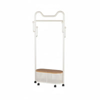 Rolling Mirror with Clothes Rail Bottom Storage Shelf for Dorm Room, Homeowners