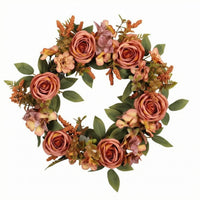 Pink Rose Wreath Full Artificial Rose Wreath No Watering Wall Hanging