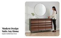 Wabi-Sabi Design Fluted Door Credenza Modern design Sideboard Minimalist Aesthetic Buffet Cabinet Designer Inspired for Homeowners, Families, Renters, Dining Room, Entryway, Hallway