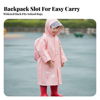 Lightweight Kids Cartoon Raincoat Packable Children's Waterproof Poncho Reusable for Girls, Toddlers, School, Outdoor