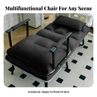Foldable Nap Chair Lightweight Padded Folding Armchair Sturdy Frame for waterside