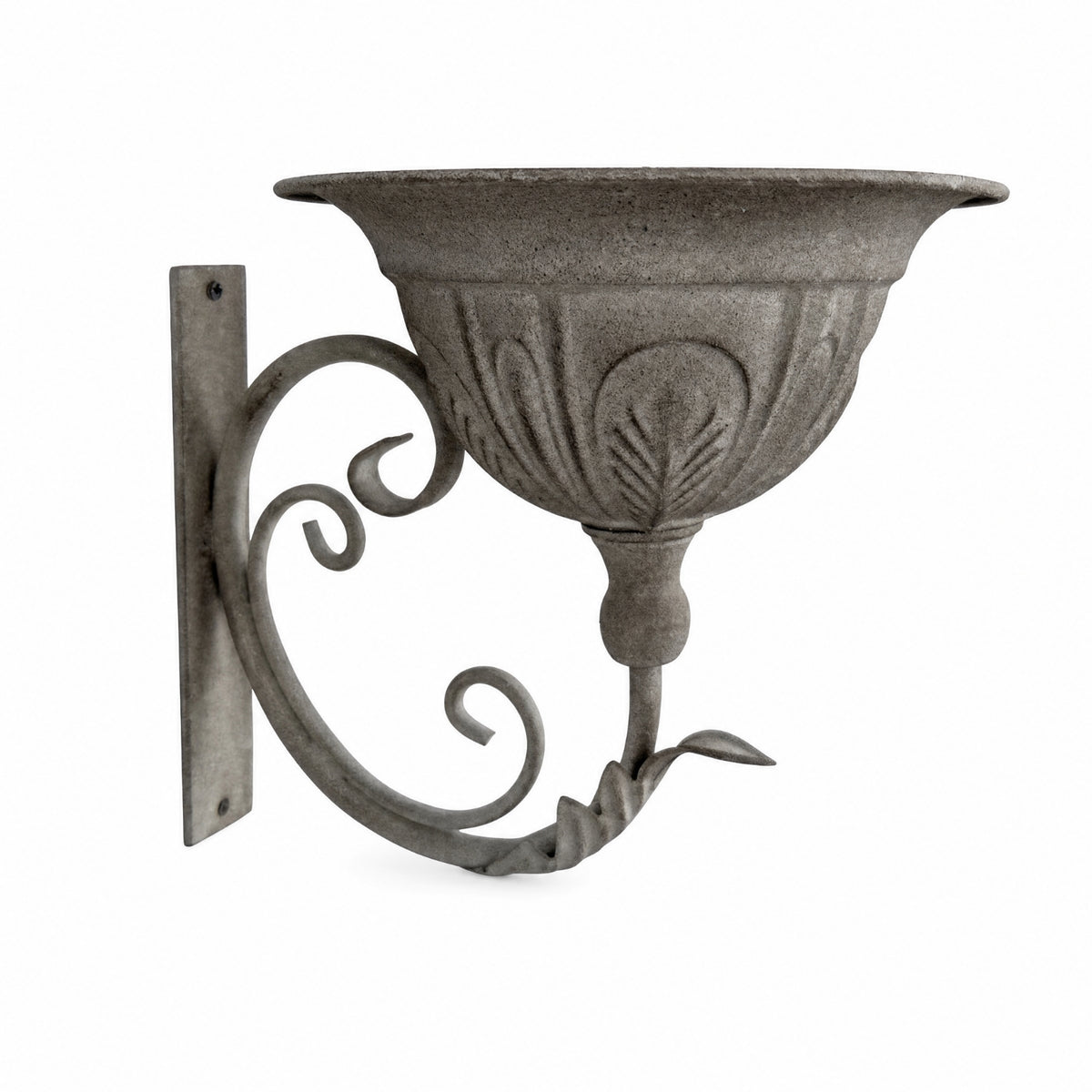 Wall-Mounted Planter Distressed Planter with Scroll Bracket Rustic Wall-Attached Flower Pot for Gardeners