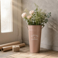 Iron Flower Vessel Tapered Body Home Decor Even Finish