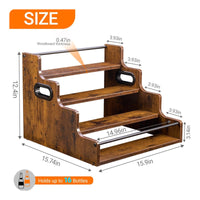Liquor Bottle Display Shelf Four-Tier Mini Bar Shelf Stand Wood-Grain