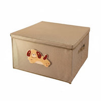 Lidded cloth Storage container Cute Puppy Design Lidded cloth Box With Lid for Shelf