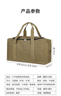 Large Capacity Canvas Travel Bag with Letter Pattern