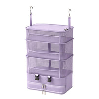 Hanging Suitcase Organizer Metal Hooks Foldable Hanging Storage Bag