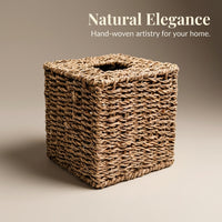 Woven Tissue Box Cover, Modern Minimalist Straw Weaving
