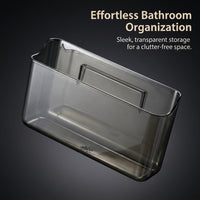 Bathroom Shelf Storage Wall Mounted Organizer, Cosmetics Box Transparent, No Drill Installation for Makeup Holder