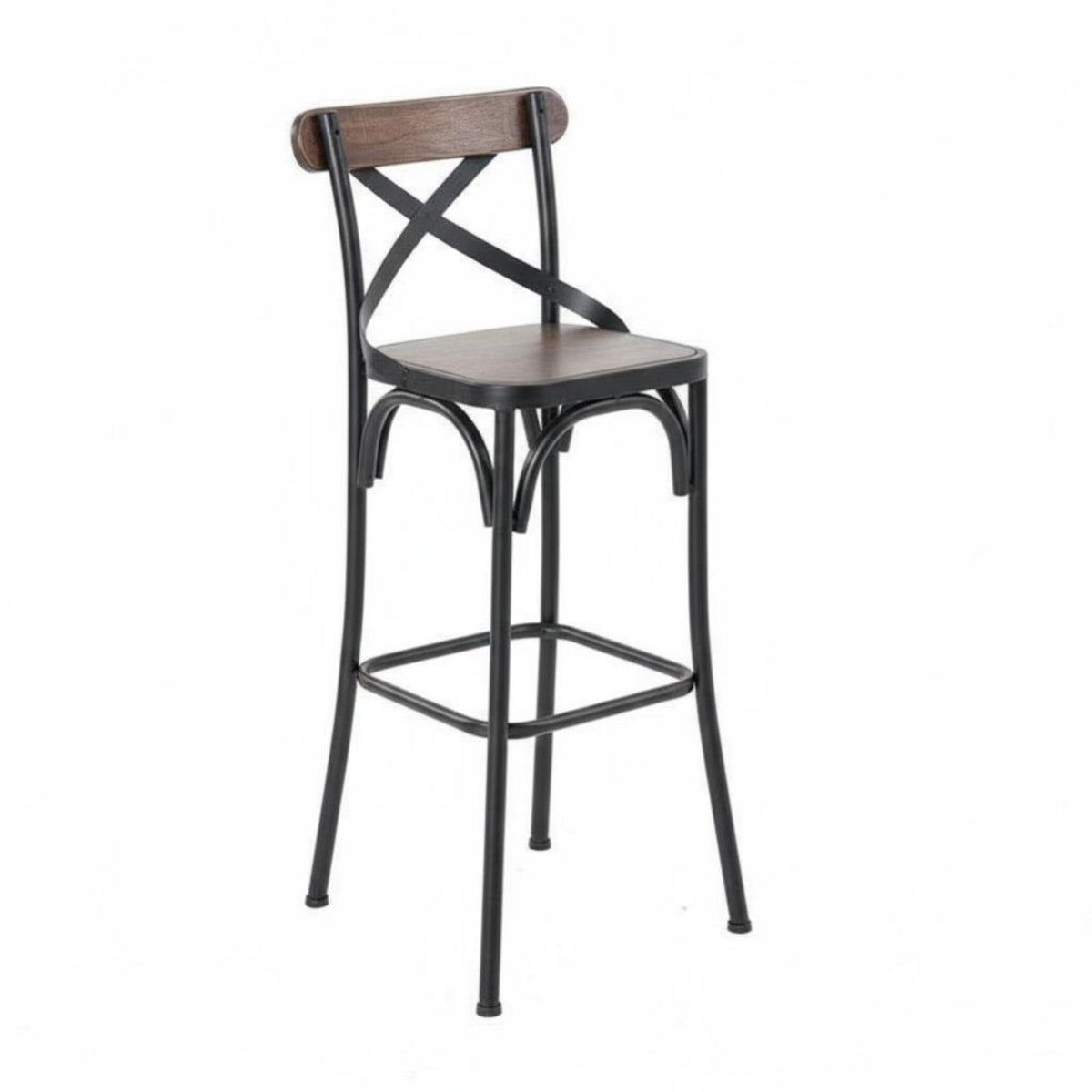 X-Shaped Spinerest Counter Stool with Spinerest High Chair Integrated Footrest Utilitarian and Aesthetic for Kitchen Island