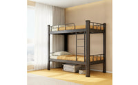Bunk Bed with Mattress Heavy Duty Bunk Bed with Wooden Boards Space-Saving Furniture for Students, Adults, Dormitory, Hostel, Employee Quarters