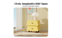 2-Drawer Cabinet Rounded Corners 2-Drawer Rolling Chest Trapezoid Shape
