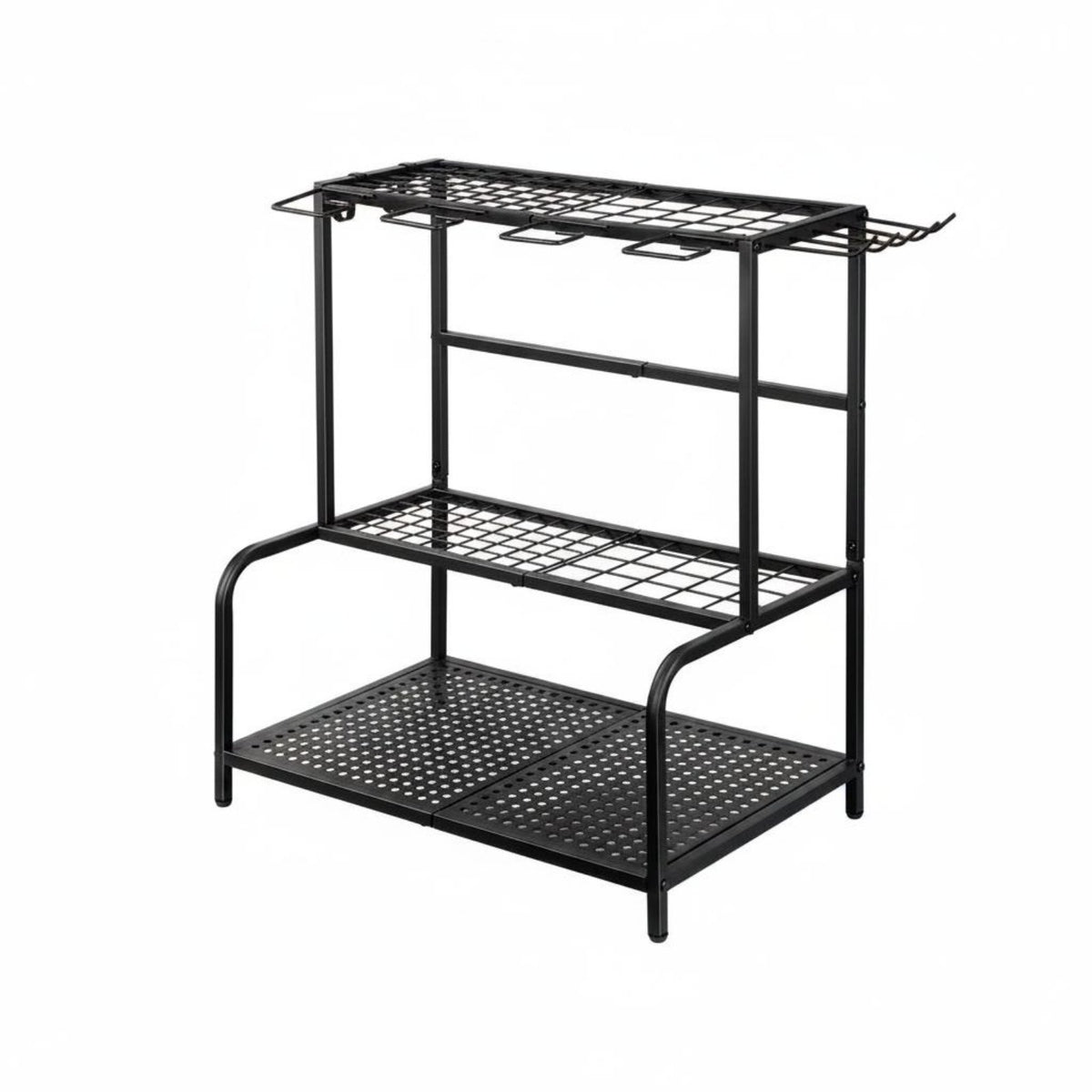 Metal Garden Tool Rack Rust Resistant Garden Storage Rack Heavy Duty Multi-Tier Tool Holder for Patio, Shed