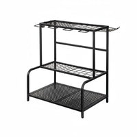 Metal Garden Tool Rack Rust Resistant Garden Storage Rack Heavy Duty Multi-Tier Tool Holder for Patio, Shed