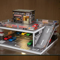 Lighted Car Shop Scene LED Lights 1:64 Model Parking Lot Realistic for Showcase