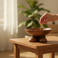 Feet Shaped Bowl Wood-Grain Bowl with Feet Shape Sculptural for Entryway, Living Room, Desk