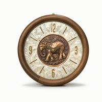 Clock with Wood-Grain Frame Ornate Clock with Iridescent Dial Analog for Office