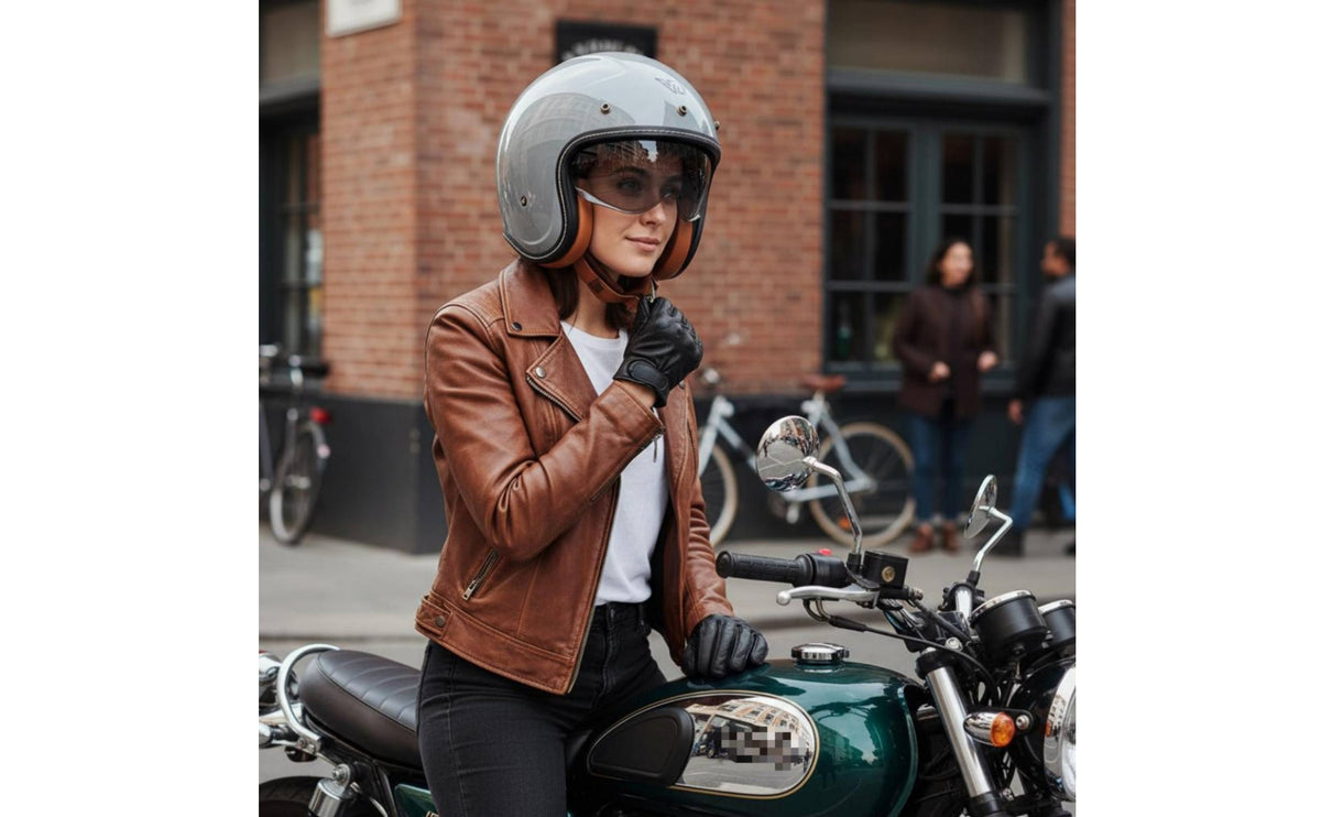uncoveredFace Helmet ABS Shell Open Face Motorcycle Helmet Chin Strap Buckle
