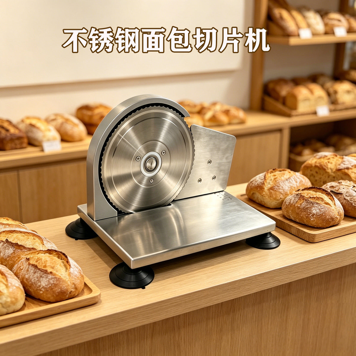 Stainless Steel Bread Slicer with Adjustable Thickness 1-20mm
