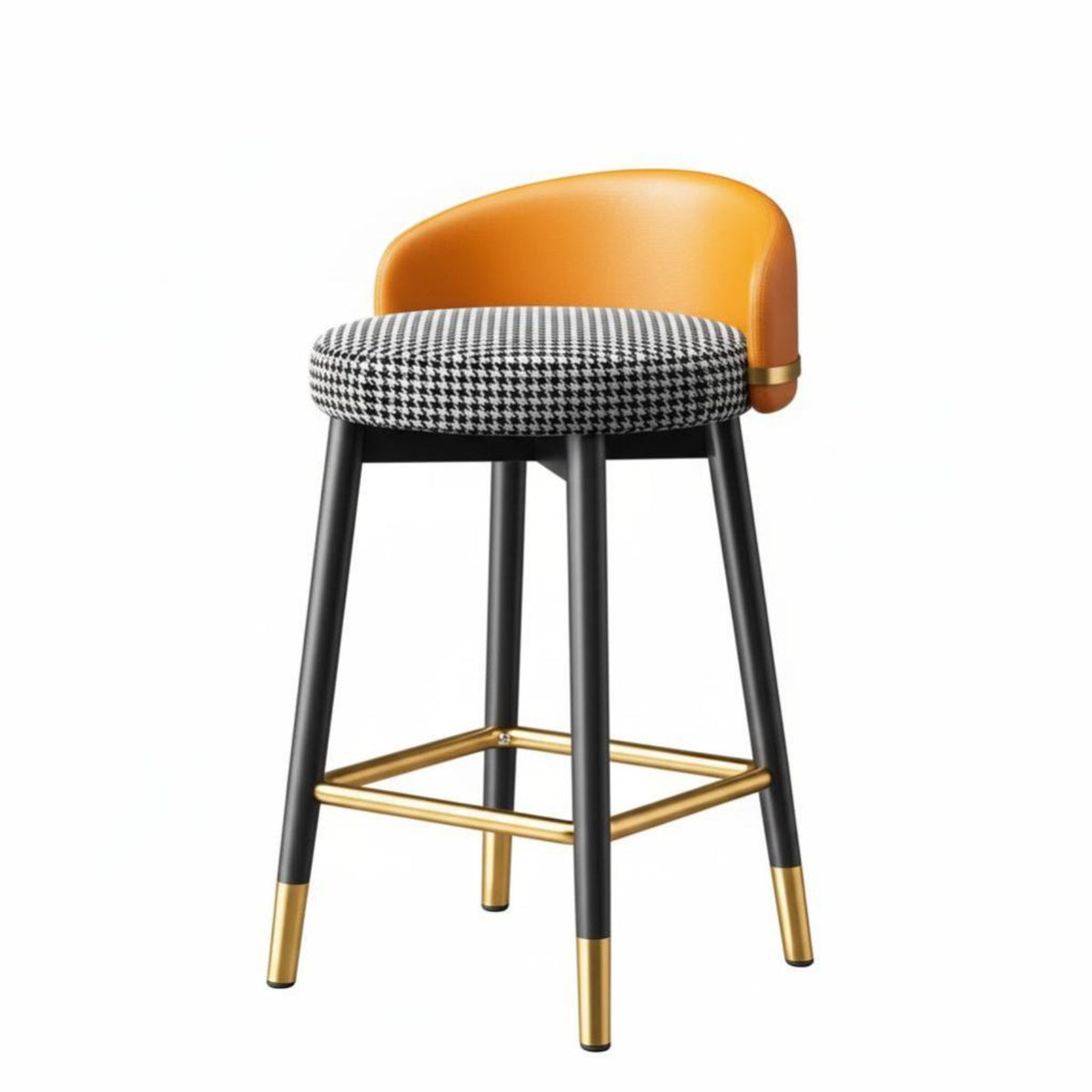 Upholstered Counter Stool with Backrest Padded Seat for Front Desk, Cafe, Adults