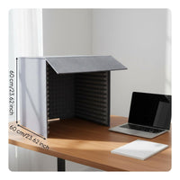 Reduces Reverberation and Reverb Desktop Soundproof Booth Easy Assembly Desktop Soundproof Box Foldable Design Tabletop Sound Isolation Box Collapsible for Podcasters, Streamers, Telecommute Workers, Home Office, Studying