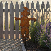 Scarecrow Stake Weathered Finish Outdoor Decor Easy Installation for Lawn